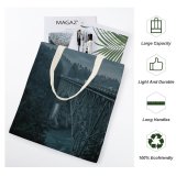 yanfind Great Martin Canvas Tote Bag Double Architecture Arch Arched Building Grey Tree Outdoors River Ocean Sea Forest white-style1 38×41cm