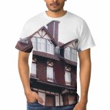 yanfind Adult Full Print T-shirts (men And Women) Accommodation Apartment Architecture Attic Building Chimney City Cloudless Community Construction Countryside Design