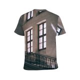 yanfind Adult Full Print T-shirts (men And Women) Aged Architecture Balustrade Banister Building Classic Decor Decoration Decorative Empty From Below