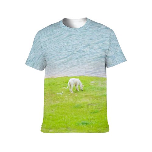yanfind Adult Full Print T-shirts (men And Women) Adorable Calm Coast Creature Curious Cute Daytime Dog Fauna Foliage Friend