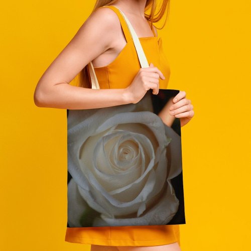 yanfind Great Martin Canvas Tote Bag Double Flower Plant Rose Grey Petal white-style1 38×41cm