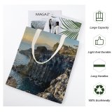 yanfind Great Martin Canvas Tote Bag Double Cliff Outdoors Promontory Ocean Sea Grey Public Domain white-style1 38×41cm