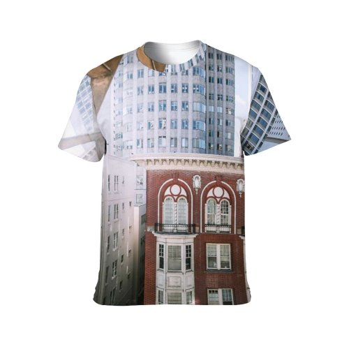 yanfind Adult Full Print T-shirts (men And Women) Accommodation Apartment Architecture Balcony Block Building City Cityscape Complex Construction Contemporary Daytime