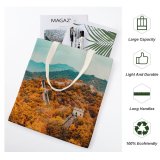 yanfind Great Martin Canvas Tote Bag Double China Autumn Great Wall HQ Tree Plant Larch Flora Conifer Leaves white-style1 38×41cm