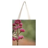yanfind Great Martin Canvas Tote Bag Double Butterfly Insect Invertebrate Birds Plant Flower Grey white-style1 38×41cm