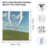 yanfind Great Martin Canvas Tote Bag Double Field Grassland Outdoors Countryside Hill Land Mound Rural Plateau white-style1 38×41cm