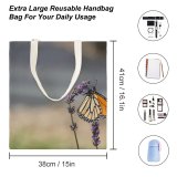 yanfind Great Martin Canvas Tote Bag Double Butterfly Insect Invertebrate Monarch Plant Flower Grey white-style1 38×41cm