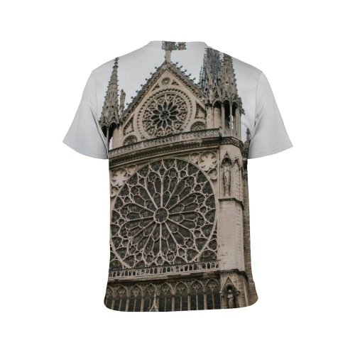 yanfind Adult Full Print T-shirts (men And Women) Aged Ancient Arch Architecture Art Building Carve Cathedral Catholic Church City Cloudy