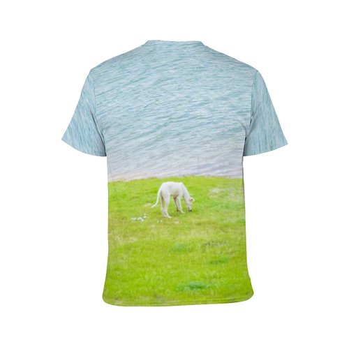 yanfind Adult Full Print T-shirts (men And Women) Adorable Calm Coast Creature Curious Cute Daytime Dog Fauna Foliage Friend