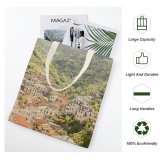 yanfind Great Martin Canvas Tote Bag Double Building Italy Neighborhood Urban Landscape City Aerial Outdoors Scenery Travel Vernazza Town white-style1 38×41cm