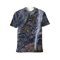 yanfind Adult Full Print T-shirts (men And Women) Amazing Breathtaking Cascade Cliff Countryside Destination Explore Flow Foliage Formation Idyllic