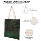 yanfind Great Martin Canvas Tote Bag Double Field Grassland Outdoors Horse Countryside Farm Rural Grazing Meadow Pasture Ranch Tree white-style1 38×41cm