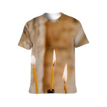 yanfind Adult Full Print T-shirts (men And Women) Aged Ancient Authentic Belief Believe Blaze Burn Candle Candlestick Cathedral Christianity