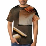yanfind Adult Full Print T-shirts (men And Women) Anonymous Bone Death Desk Hands Handwriting Retro Rough Rusty Skull Stationery Table