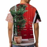yanfind Adult Full Print T-shirts (men And Women) Aged Apartment Architecture Brick Building Colorful Construction Contemporary Daytime Decor Decoration Design
