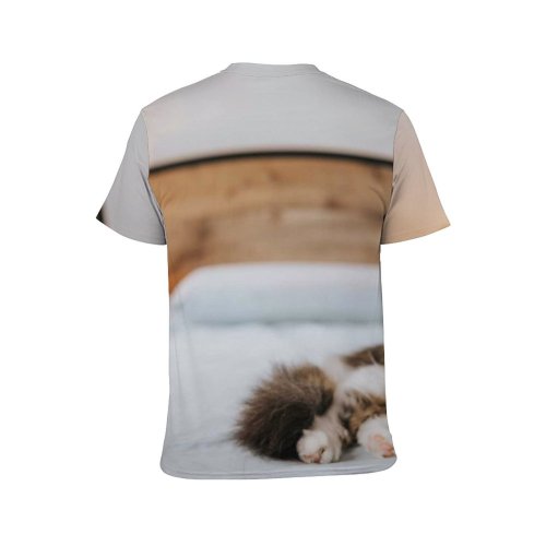 yanfind Adult Full Print T-shirts (men And Women) Adorable Asleep Bed Bedroom Blanket Blurred Calm Carnivore Cat Charming Chordate Comfort