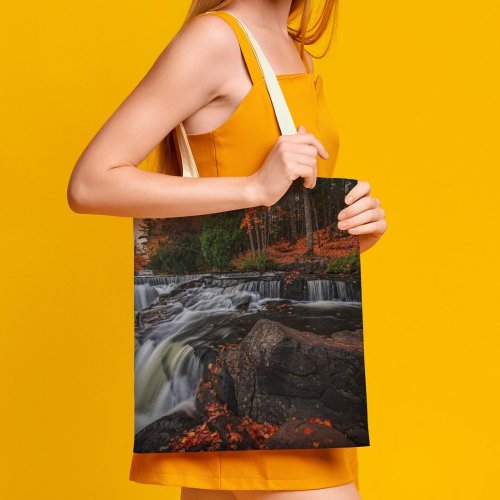 yanfind Great Martin Canvas Tote Bag Double Creek Outdoors Bond Falls Waterfalls Trout United States River Waterfall Flora white-style1 38×41cm