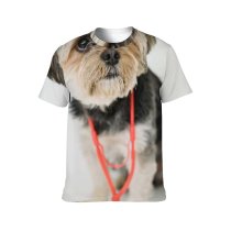 yanfind Adult Full Print T-shirts (men And Women) Adorable Alone Calm Clever Comfort Confident Doctor Dog Fluff Friendly Fur