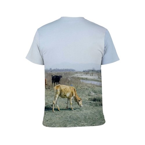 yanfind Adult Full Print T-shirts (men And Women) Agriculture Bush Cattle Country Countryside Cow Creature Daytime Dry Farm Farmland Fauna