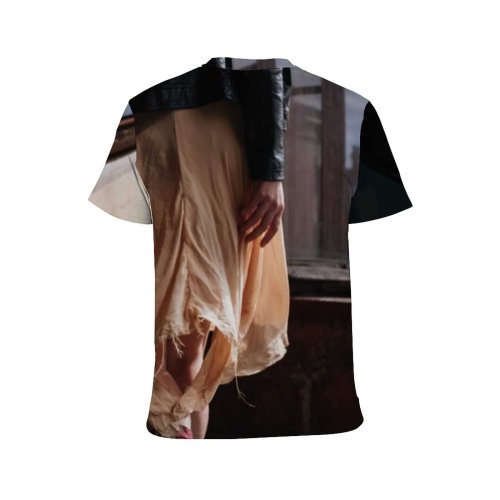 yanfind Adult Full Print T-shirts (men And Women) Aged Anonymous Architecture Damaged Light Fashion Female Flight Stairs Grungy Interior Leather