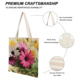 yanfind Great Martin Canvas Tote Bag Double Daisy Flower Daisies Bloom Floral Flora Plant Lay Bunch Stem Leaf white-style1 38×41cm