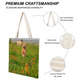 yanfind Great Martin Canvas Tote Bag Double Field Grassland Outdoors Dog Pet Golden Countryside Farm Meadow Rural Flower white-style1 38×41cm