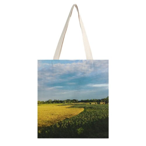 yanfind Great Martin Canvas Tote Bag Double Field Grassland Outdoors Countryside Farm Meadow Rural Pasture Ranch Land Scenery Grazing white-style1 38×41cm