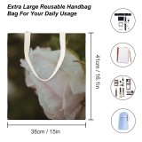 yanfind Great Martin Canvas Tote Bag Double Flower Plant Rose Grey Andrena Bee Hornet Insect Invertebrate Creative white-style1 38×41cm