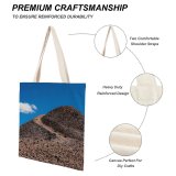 yanfind Great Martin Canvas Tote Bag Double Field Grassland Outdoors Road Ground Mound Trail Balace Symmetry Cloud white-style1 38×41cm