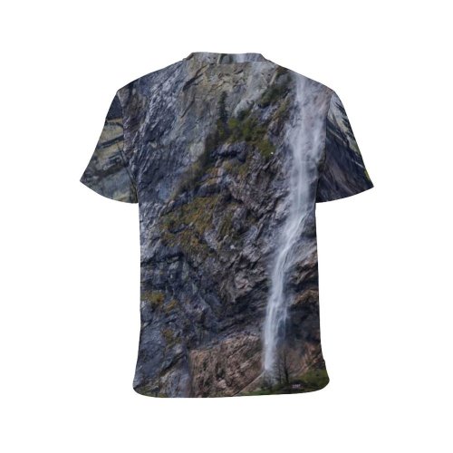 yanfind Adult Full Print T-shirts (men And Women) Amazing Breathtaking Cascade Cliff Countryside Destination Explore Flow Foliage Formation Idyllic