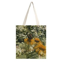 yanfind Great Martin Canvas Tote Bag Double Butterfly Plant Pollen Insect Invertebrate Monarch Flower Plants Daisies Daisy white-style1 38×41cm