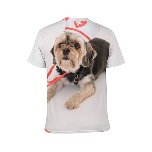 yanfind Adult Full Print T-shirts (men And Women) Adorable Care Space Creative Creature Curious Cute Doctor Dog Fake Friend