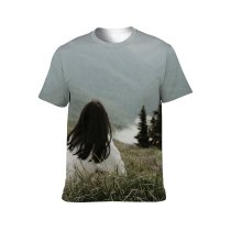 yanfind Adult Full Print T-shirts (men And Women) Admire Alpine Amazing Anonymous Brunette Calm Countryside Enjoy Explore Faceless Female Fog