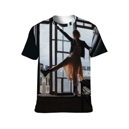 yanfind Adult Full Print T-shirts (men And Women) Anonymous Architecture Space Light Fashion Female Flight Stairs Grungy Legs Old Building