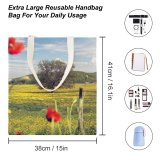 yanfind Great Martin Canvas Tote Bag Double Field Grassland Outdoors Meadow Plant Countryside Farm Rural Flower Poppy Horizon white-style1 38×41cm