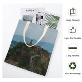 yanfind Great Martin Canvas Tote Bag Double Cliff Outdoors Scenery Civita Bagnoregio Italy Plateau Grey white-style1 38×41cm