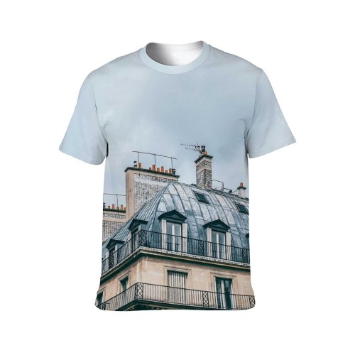yanfind Adult Full Print T-shirts (men And Women) Accommodation Aged Architecture Balcony Building City Cityscape Cloudy Complex Condominium Construction Daytime