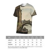 yanfind Adult Full Print T-shirts (men And Women) Ancient Architecture Boat Canal City Clouds Europe Facade Famous Gothic Grand