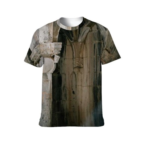 yanfind Adult Full Print T-shirts (men And Women) Aged Ancient Arch Arched Architecture Archway Building Ceiling Cement Colonnade Column Concrete