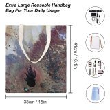 yanfind Great Martin Canvas Tote Bag Double Chad Art Landscape Tibesti Mountains Satellite Imagery Aerial Landsat Volcanic Crater white-style1 38×41cm