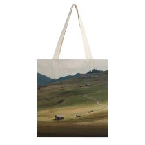 yanfind Great Martin Canvas Tote Bag Double Field Grassland Outdoors Siusi Slope Alpe Di Italy Countryside Mound Land Dolomiti white-style1 38×41cm