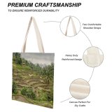 yanfind Great Martin Canvas Tote Bag Double Field Grassland Outdoors Countryside Paddy Bali Plant Vegetation Rice Paradise Adventure Fields white-style1 38×41cm