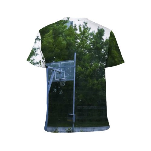 yanfind Adult Full Print T-shirts (men And Women) Action Active Basket Basketball Building City Court Daytime Energy Fence Field