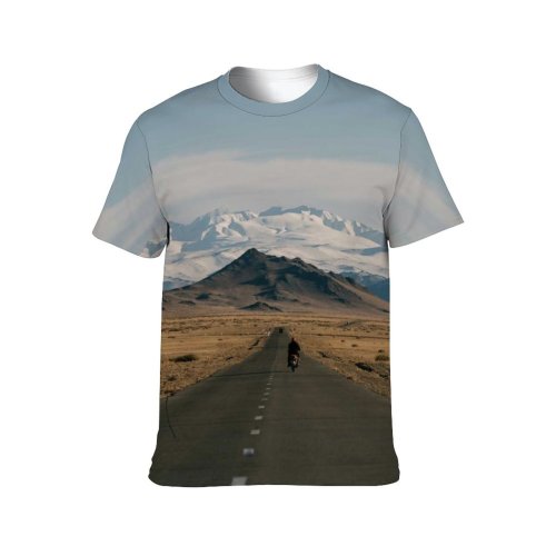 yanfind Adult Full Print T-shirts (men And Women) Adventure Asphalt Calm Cloud Countryside Destination Formation Freedom Highland Highway Hill