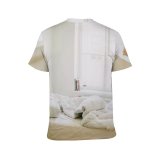 yanfind Adult Full Print T-shirts (men And Women) Accommodation Apartment Bed Bedroom Bedsheet Bedside Blanket Blurred Calm Carpet Comfort Cozy