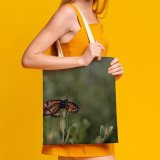 yanfind Great Martin Canvas Tote Bag Double Butterfly Insect Invertebrate Monarch Plant For white-style1 38×41cm