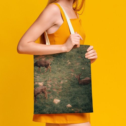 yanfind Great Martin Canvas Tote Bag Double Field Grassland Outdoors Antelope Wildlife Countryside Farm Grazing Meadow Pasture Ranch Rural white-style1 38×41cm