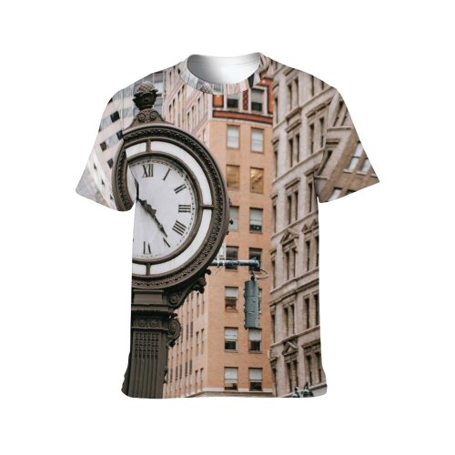 yanfind Adult Full Print T-shirts (men And Women) America Architecture Area Avenue Building Center City Clock Complex Construction Contemporary Design