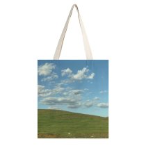 yanfind Great Martin Canvas Tote Bag Double Field Grassland Outdoors Countryside Hill Land Mound Rural Plateau white-style1 38×41cm