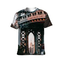 yanfind Adult Full Print T-shirts (men And Women) Aged America Arch Architecture Brick Brooklyn Building Center City Column Complex